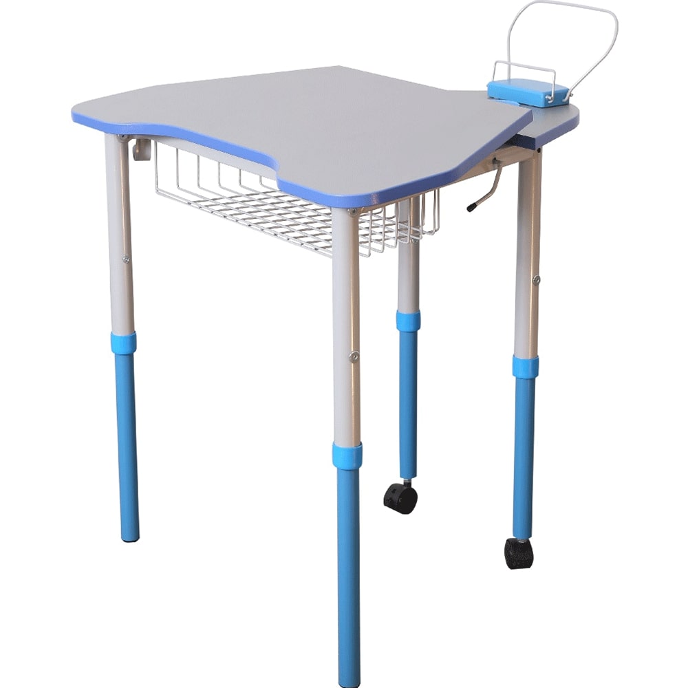 Стіл мобільний з регулюванням висоти та нахилу стільниці, з полицею Промінь